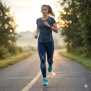 CW-X Black Sports Stability Compression Running Leggings Pants  Women's  Medium